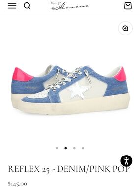 Vintage Havana Denim & Pink Pop Low-Top Sneakers